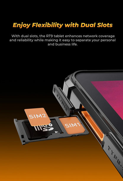 OUKITEL RT9 Rugged Tablet - 10.1" HD Display, 24(6+18)GB+256GB, IP68 IP69K Waterproof, 11000mAh Battery Android 14 Tablet PC