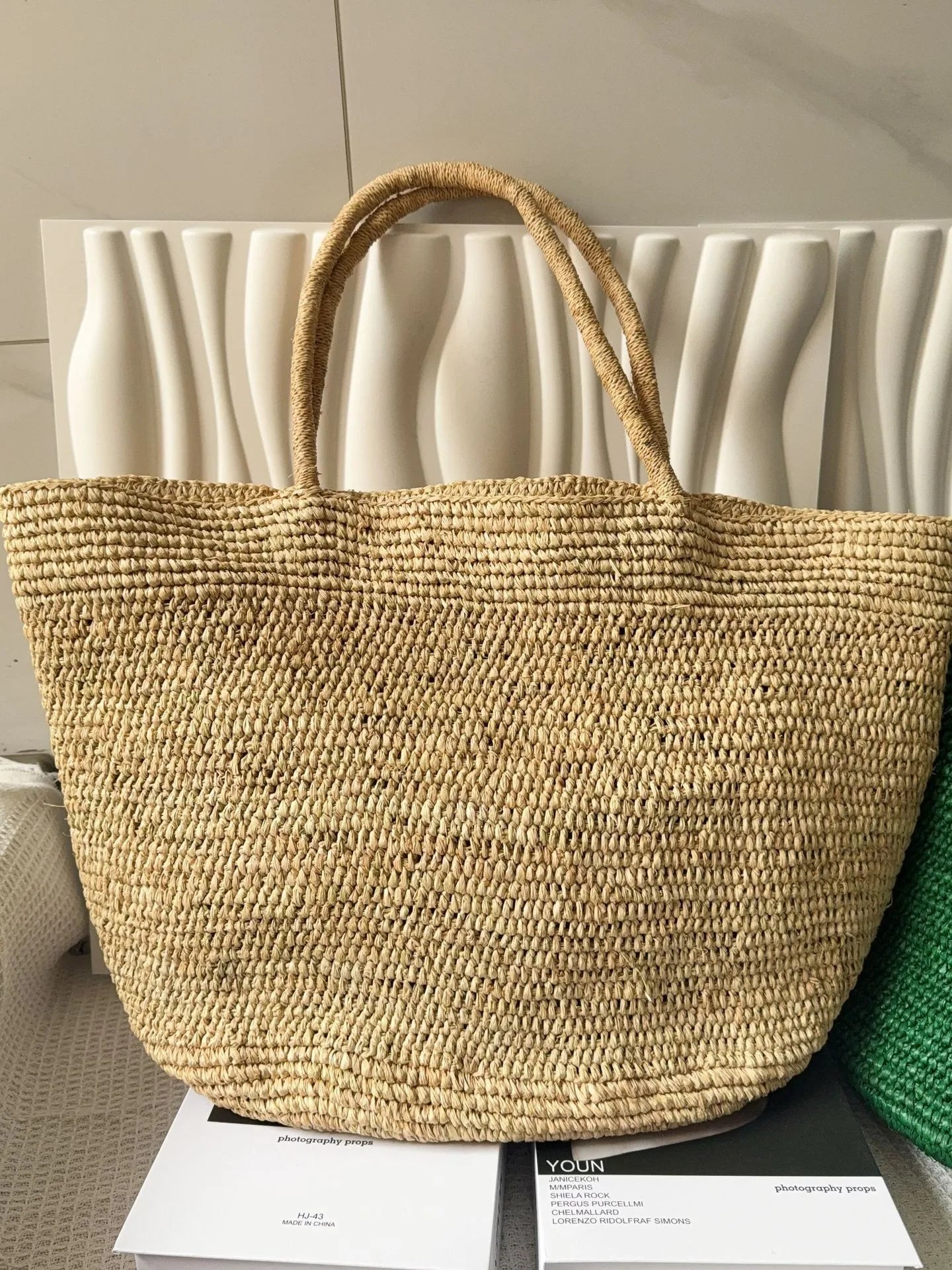 2026 New Summer Handmade Raffia Large Capacity Tote Bag for Women, Natural Straw Beach Bag, Luxury Shoulder Handbag