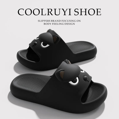 Summer Soft EVA Husky Slippers for Adults Indoor Outdoor Anti Slip Couple Shoes 2026 Men Thick Sole Summer Beach Slides Sandals