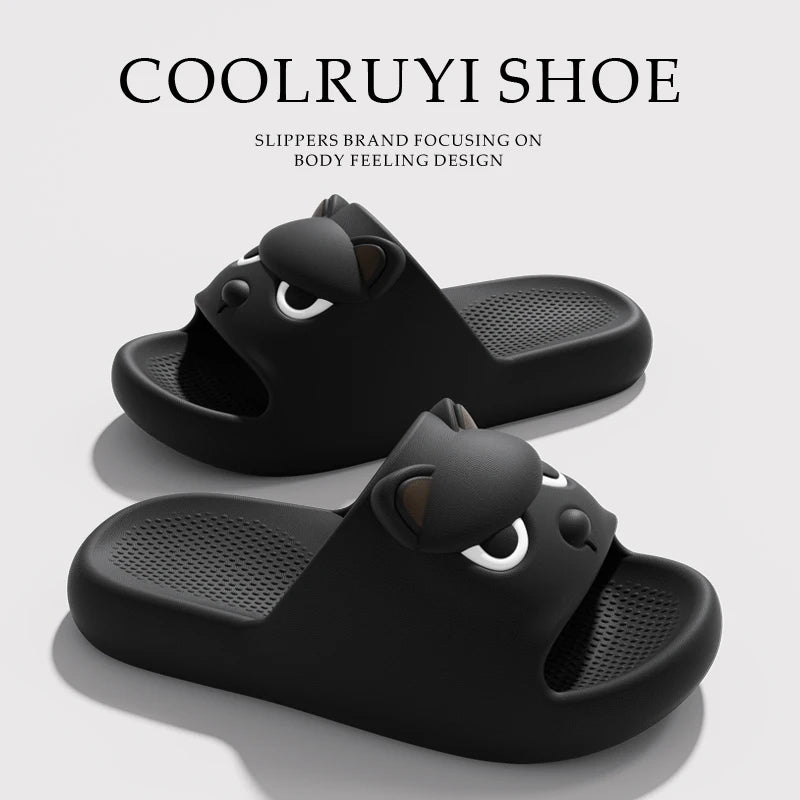 Soft Sole Cute Dog EVA Home Slippers for Women Summer 2026 Non Slip Platform Couple Slippers Outdoor Beach Shoes Slides Woman 45