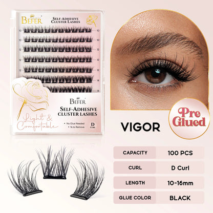 Befer Self-Adhesive Lash Clusters No-Glue Manga Eyelashes 120 Pcs Clusters Lashes Natural Makeup Fluffy False Eyelashes Supplier