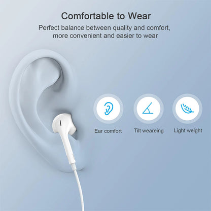Original Headphones For Apple iPhone 16 15 14 13 11 12 Pro Max Plus In-ear Lightning USB C Wired Bluetooth Earphones Accessories