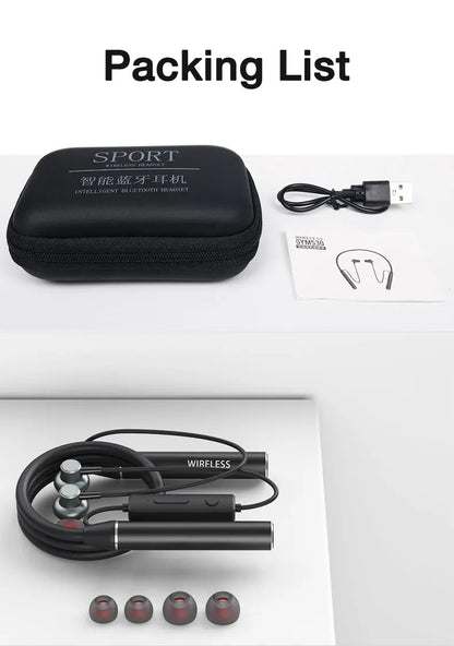 80 Hours Endurance Bass Bluetooth Headset With Microphone Stereo Neckband Headset Sports Headset TF Card