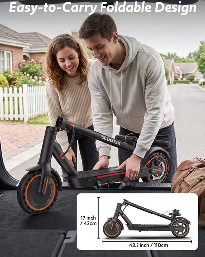 Electric Scooter for Adults, 550W Peak Motor & 19-Mile Range, 360° Lighting, Foldable E-Scooter with App Control