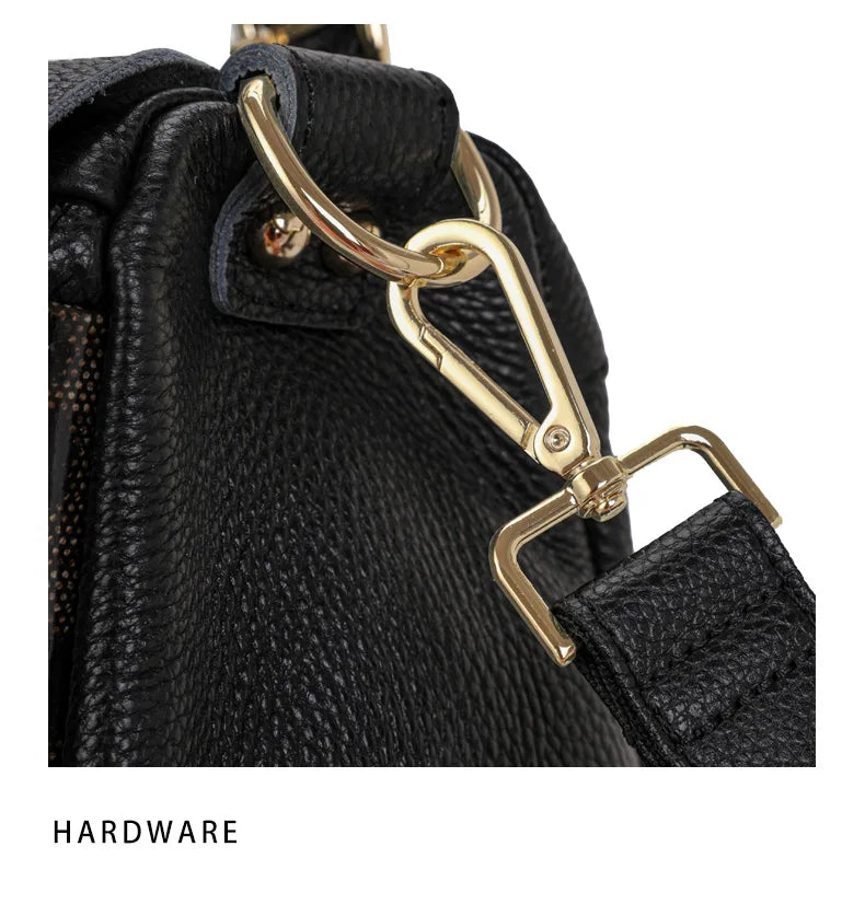 Aidrani Genuine leather handbag 2025 women's fashion bag premium leopard print luxury brand top cowhide bag