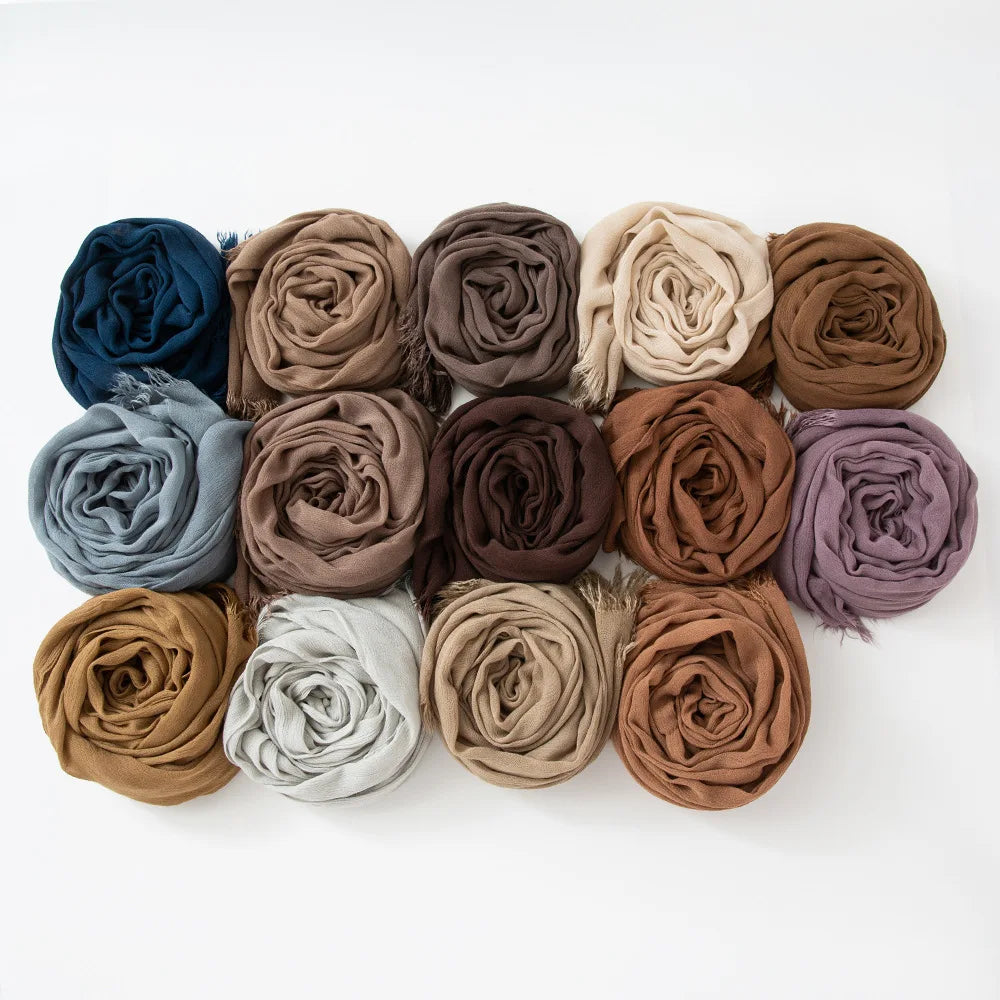 60 Color Cotton Crepe Shawl Headwraps Fashion Scarf Hijab For Women Veil Muslim Islam Hijab Cap Scarf For Muslim Shawl 200*90CM