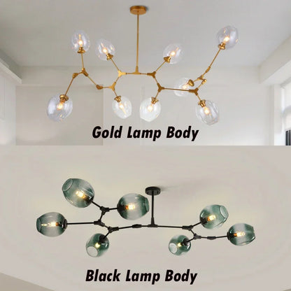 Italy Designer LED Modern Pendant Lights Branching Ceiling Lamp Chandelier Glass Lampshade Suspension Lighting Kitchen Dining