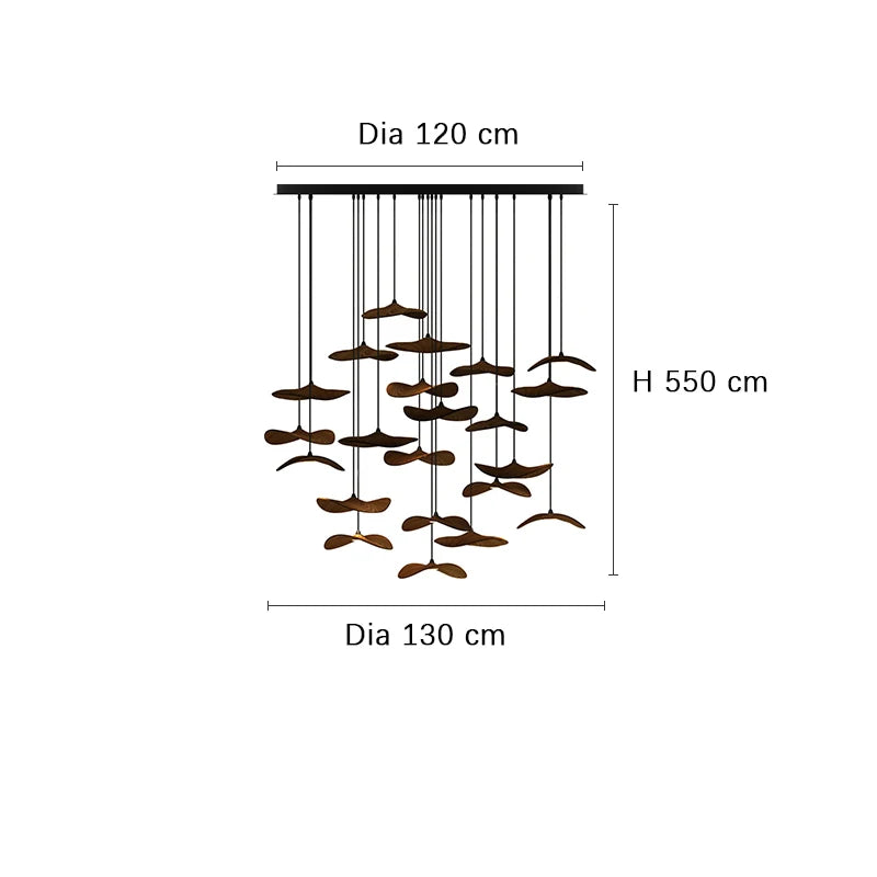 Designer Log Craft LED Ceiling Chandelier Living Room Tearoom Kitchen Table Lamps Bedroom Home Decoration Lighting Stair Lights