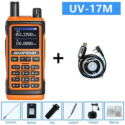 Baofeng 10W Ham Radio Uv-17R Long Range Walkie Talkie 999Ch Wireless Copy Air Band Type-C Emergency Tool For Enthusiasts