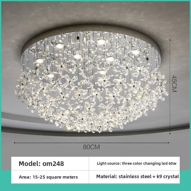 French Crystal Dining ChandelierFo Home Use Restaurant Lamp Luxurious And Modern Café Bar Counter Dining Table And Ceiling Light