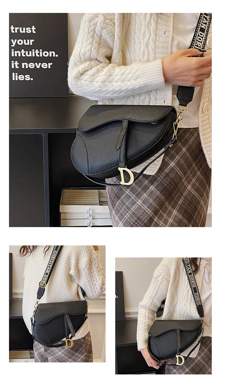 IMJK 24*20*6cm Hot Selling Light Luxury Underarm Saddle Bag, New Niche Design, Casual Shoulder Crossbody Bag Bags