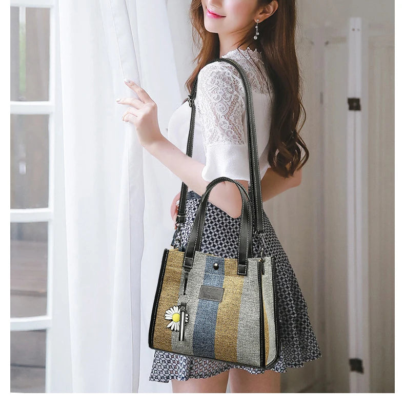 Fashion Messenger Bags For Women Shoulder Ladies Designer Handbag Solid Large Capacity Casual Canvas Shoulder Female Bag