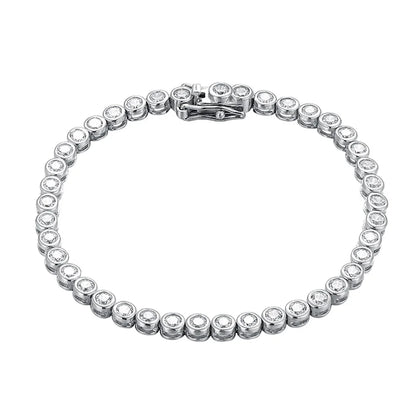 Serenity D Color 2mm 3mm Full Moissanite Tennis Necklace For Women S925 Silver Moissanite Bubble Bracelet Plate 18K Fine Jewelry