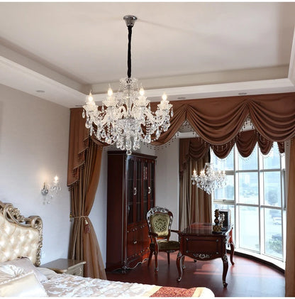 Luxury Home Crystal Chandeliers Villa Lighting for Living Room Decorate LED Ceiling Pendant Lights Indoor Hanging Lights Fixture