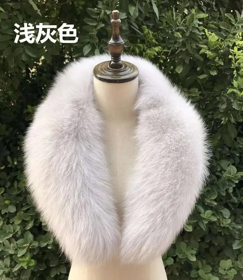 Real Fox Fur Collar for Women Coat Jacket Female Wraps Winter Warm Fur Scarf Extra Large Size Neck Warmer Fur Shawls Scarves