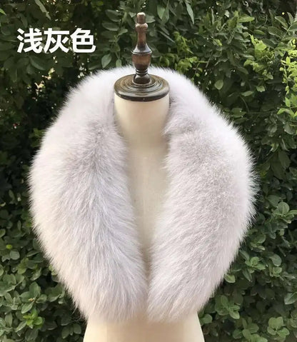 Real Fox Fur Collar for Women Coat Jacket Female Wraps Winter Warm Fur Scarf Extra Large Size Neck Warmer Fur Shawls Scarves