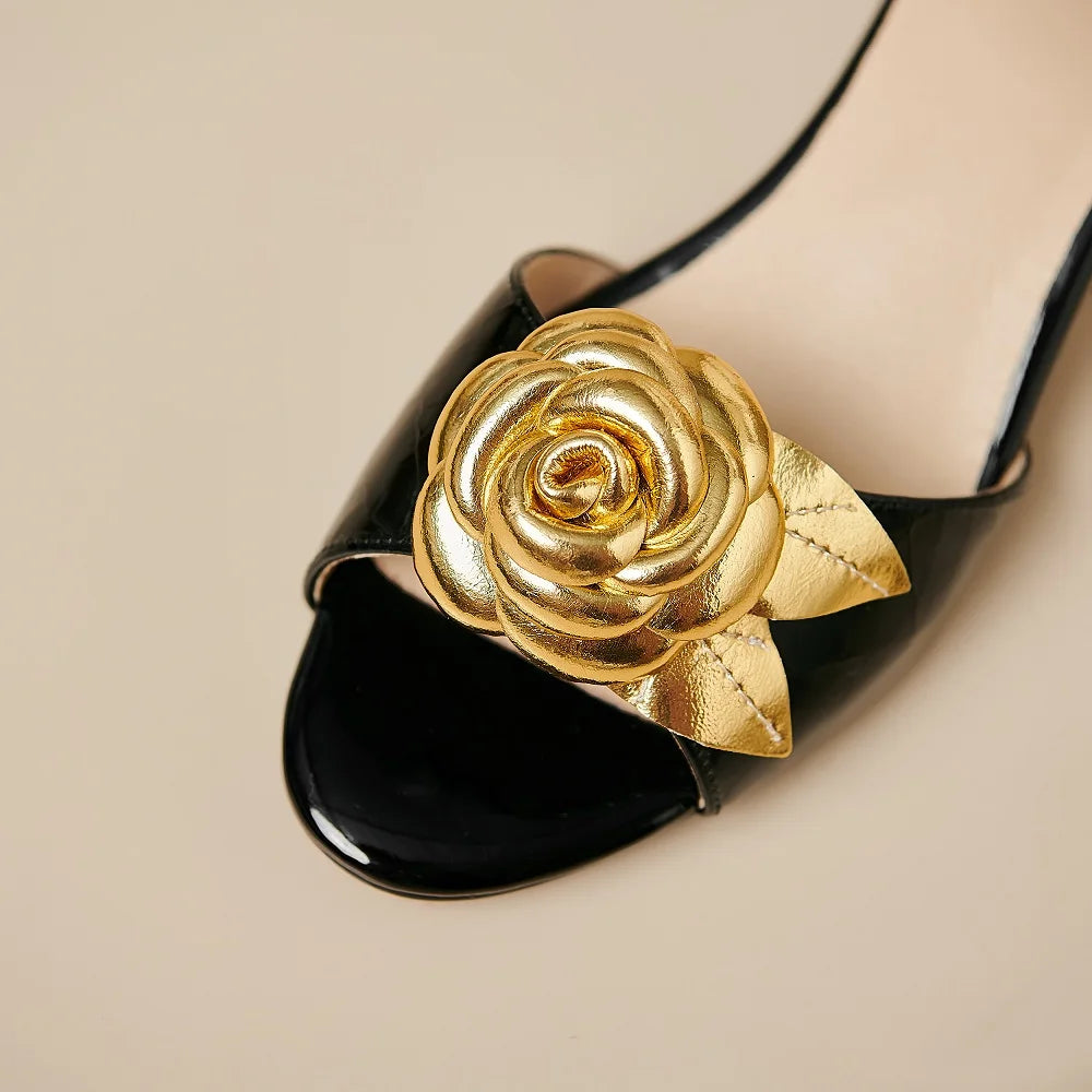 【JOCHEBED HI】Brand Genuibe Lesther Handmade Sandals Women Unique Strange Heel Luxury Slingbacks Summer Mules 34-40