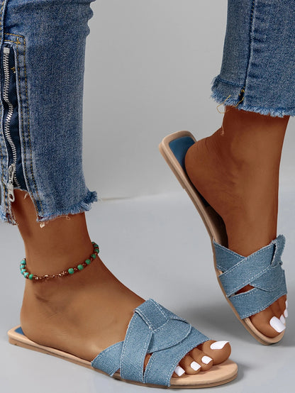 Designer Woman Flat Slippers 2026 New Woven with Comfortable Women's Shoes Casual Bottom Slippers Summer Women Sandals