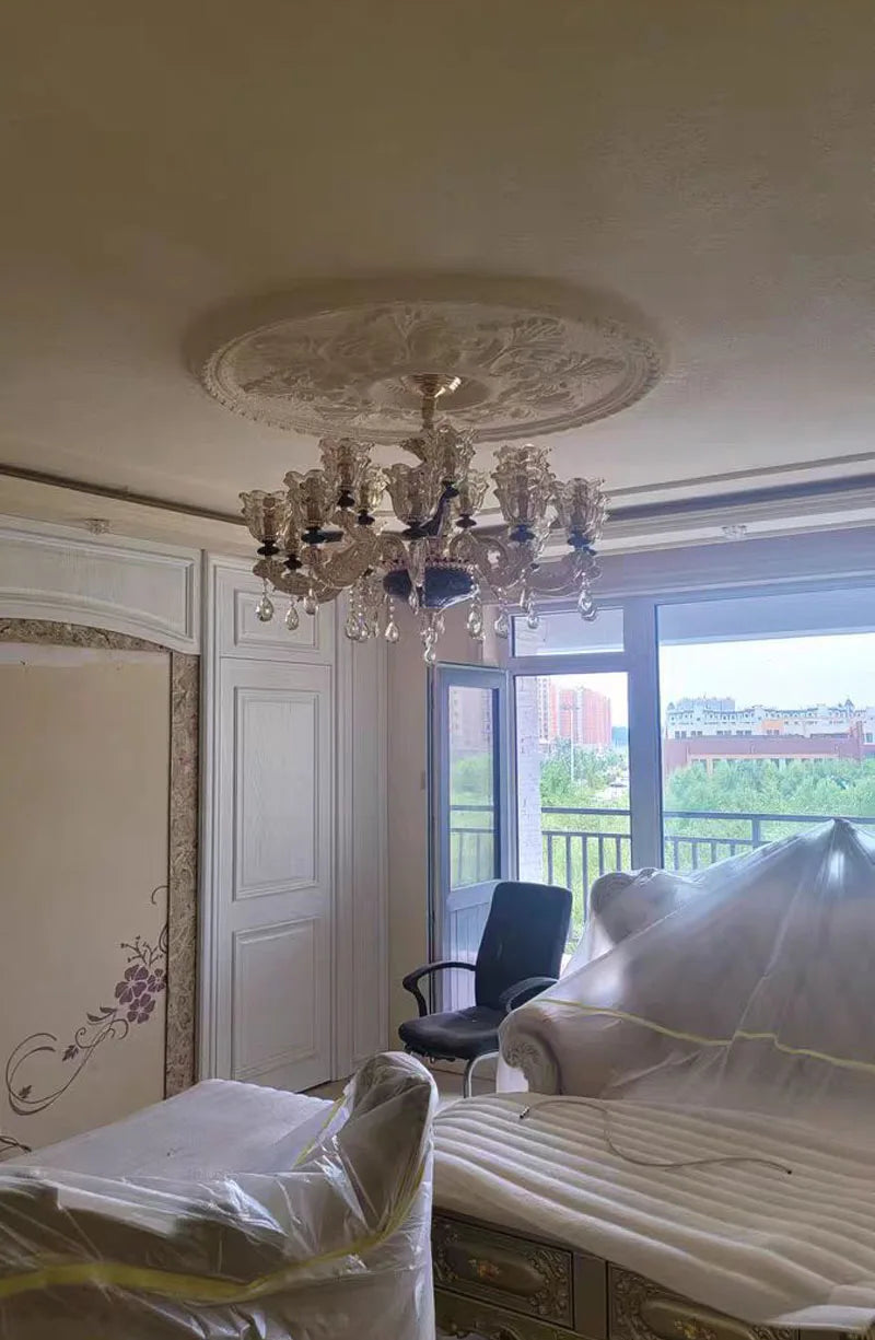 French Luxury Crystals Chandelier Living Room Bedroom Lamps Atmosphere Minimalist Ceramic Bedroom Crystal Lamp Villa Light Stair