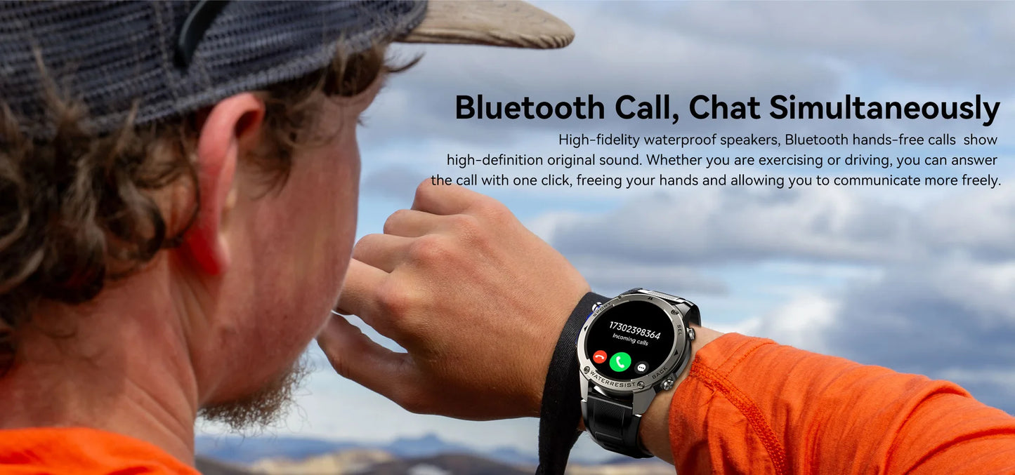 AMOLED Smart Watch DM56 Bluetooth Calling 500mAh Battery GPS Dual Band Satellite Outdoor Sports  Fitness Tracking Smartwatch