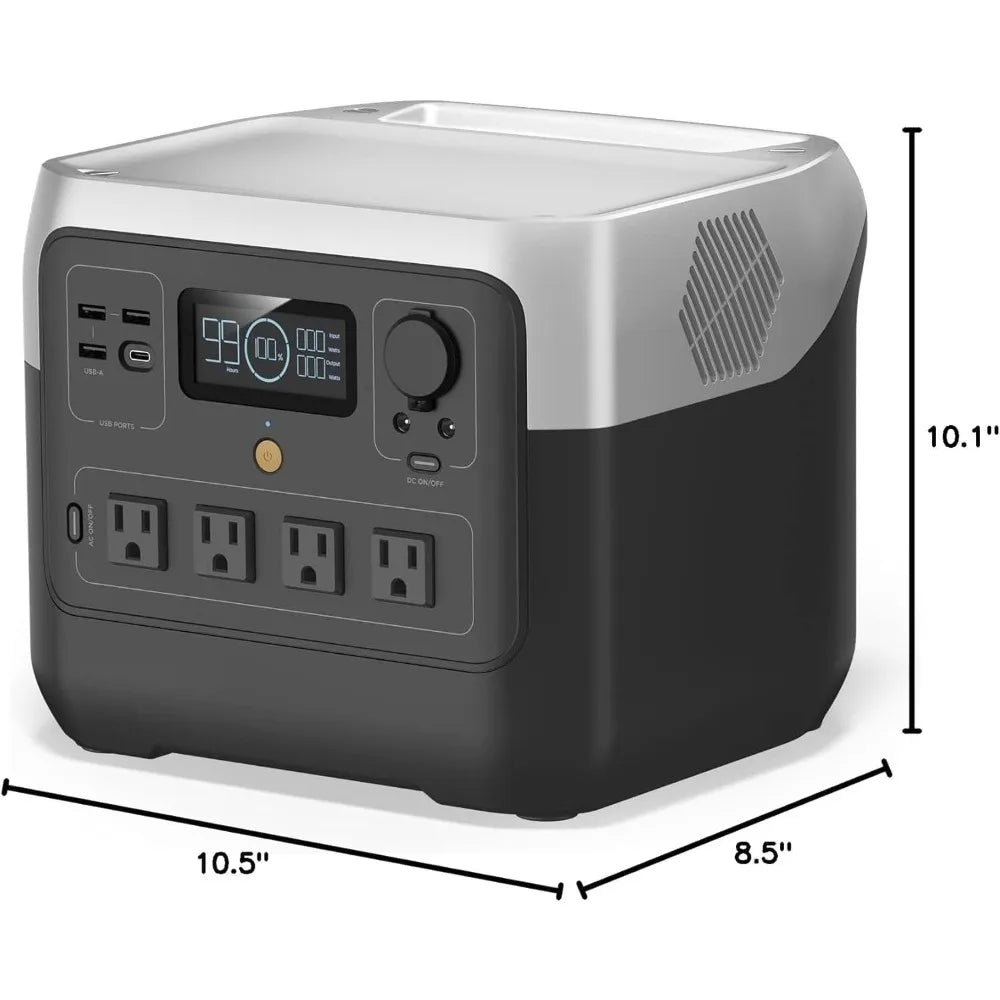 Solar Powered RIVER 2 Pro Portable Power Station 768Wh LiFePO4 Battery Fast Charging in 70 Mins 800W AC Outlet for Home RV