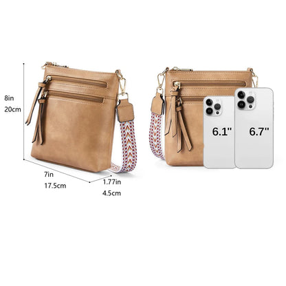 New casual double zipper women's single shoulder crossbody bag retro simple phone bag crossbody bag multifunctional women's bag
