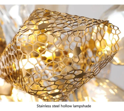Postmodern Luxury K9 Crystal Chandelier Kitchen Island Decor LED Lighting Cognac Glass Dining Room Hanging Lights Loft Lamps