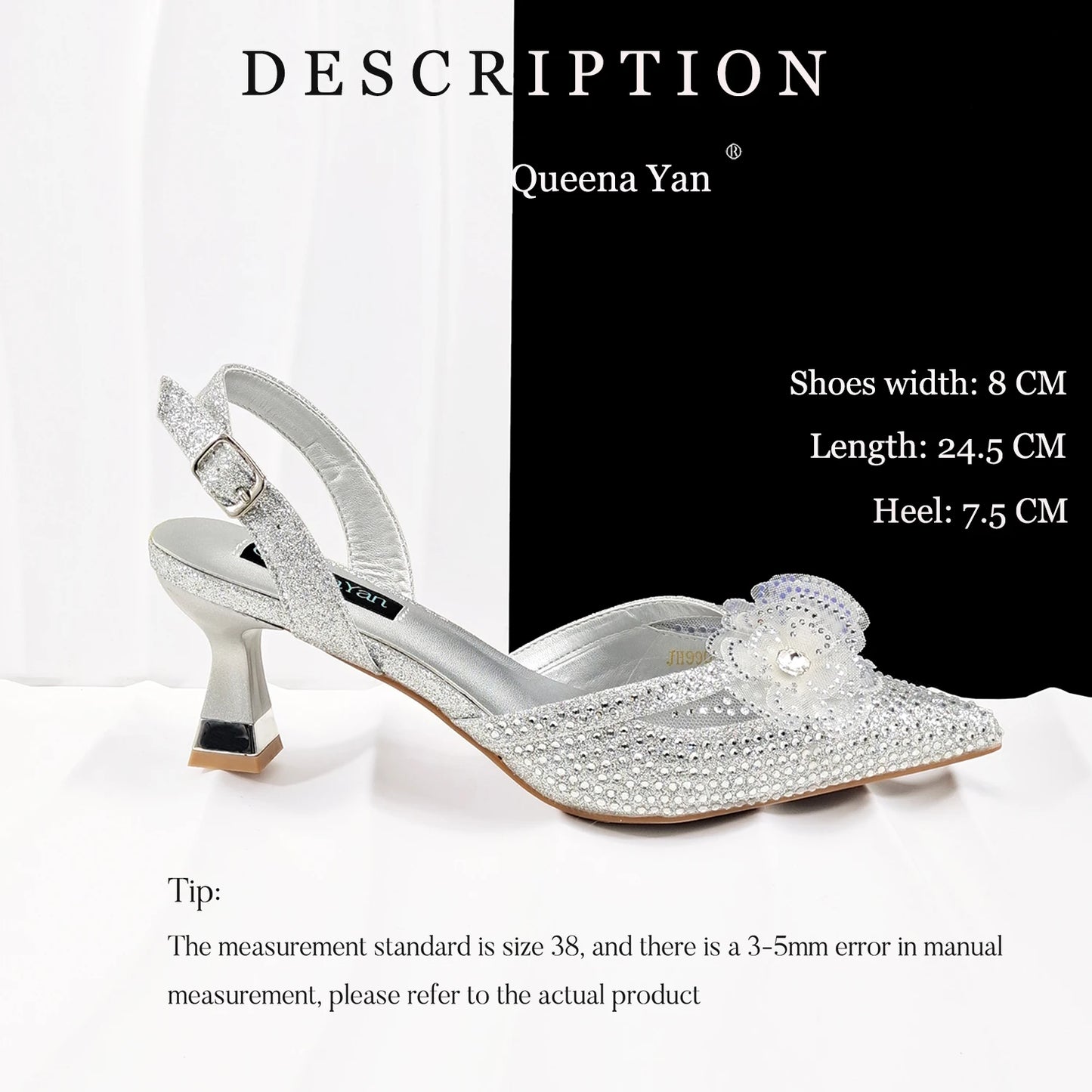 QueenaYan Elegant African-Inspired Evening Shoes and Handmade Clutch Set Pointed Toe High-Heel Women's Footwear and Matching Bag