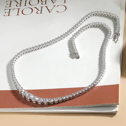 Serenity Gradient D Color Moissanite Tennis Necklace For Women Man 925 Sterling Sparkling Neck Chain Wedding Bridal Fine Jewelry