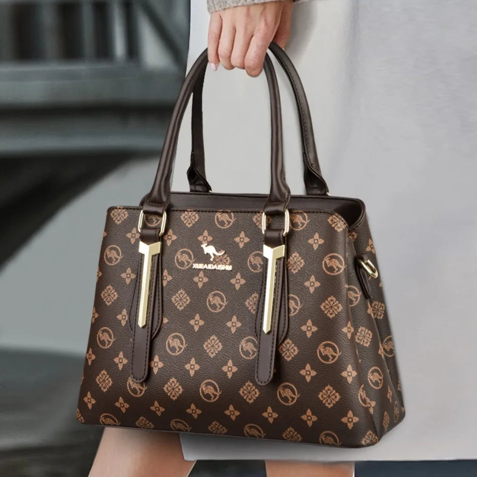 Luxury Women Handbag Fashion Print Large Capacity Shoulder Crossbody Bag Leisure Designer Soft Leather Ladies Purses and Handbag
