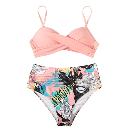 Vintage High Waist Bikinis 2026 Women Push Up Swimwear Printed Swimsuit Female Beachwear Summer Bathers Bathing Suit Swimming