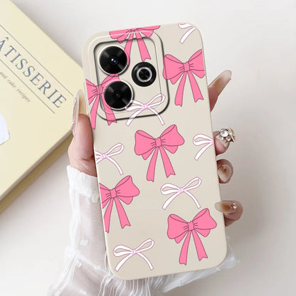 Casing For Redmi 13 Case 13 5G Cute Cat Fashion Luxury Flowers Silicone Shockproof Back Cover For Redmi 13 5G Phone Case Bumper