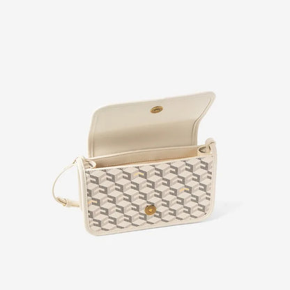Luxury Monogram Messenger Bag Women Geometric Print 3D Cube Coated Canvas Crossbody Bag Classic Versatile Elegant Shoulder Bag