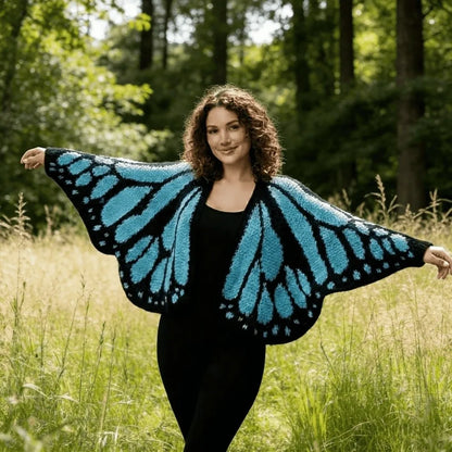 Crochet Monarch Butterfly Knit Cardigan Soft Breathable MonarchButterfly Cardigan Sweater Keep Warm with Butterflies Wing