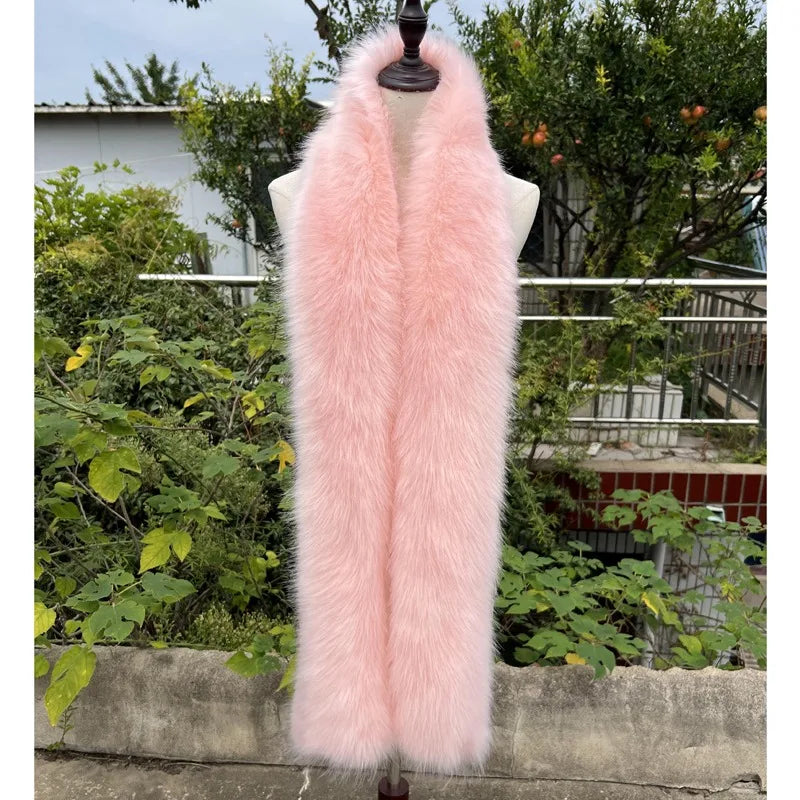 Bulk discount  Y2K Mink Fur Scarf for Women - Winter Plush Long Strip Scarf, European American Style Warm accessory