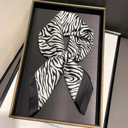 2025 New Paisley Print Silk Scarf for Women Square Hijab Soft Neck Tie Female Fashion Decoration Silk Headscarf 70*70cm Kerchief