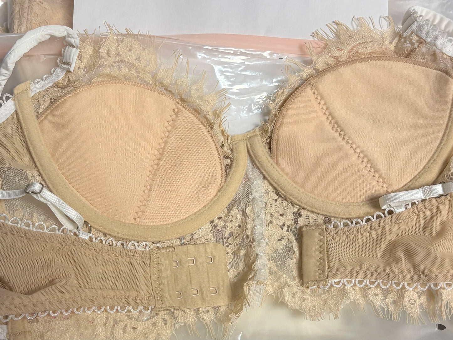 Sexy lace French new strappy bra, backless underwear, women's retro thin vest bra