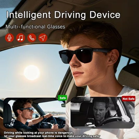 Smart Translation Glasses, Support Real-Time Translation, Bluetooth Music Glasses, Large Speakers, Wireless Connection, Long Battery Life