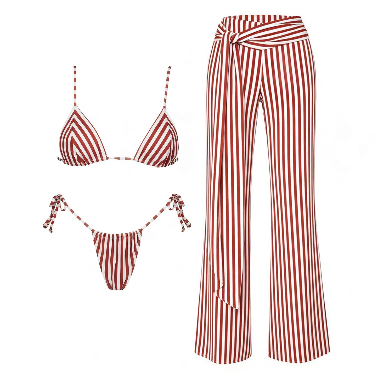 2026 New 2Pcs Solid Swimsuit Bandeau Biquini Sexy Bikini Women Swimwear Push Up Swim Suits Female Sarong Bathingsuit Beachwear