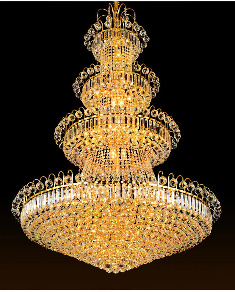 Luxury Crystal Chandeliers Villa Loft Living Room Decorate Lighting Chandelier Ceiling Lights Hotel Pendant Light Indoor Fixture