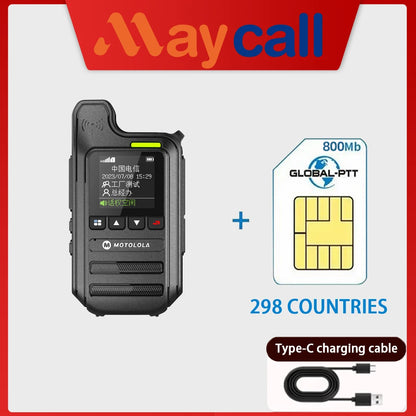 Motolola C65 4G LTE Digital Cluster POC Walkie Talkie Dual SIM Card 5000km Long Range 1500mAh Battery IPX-1 Water Resistant