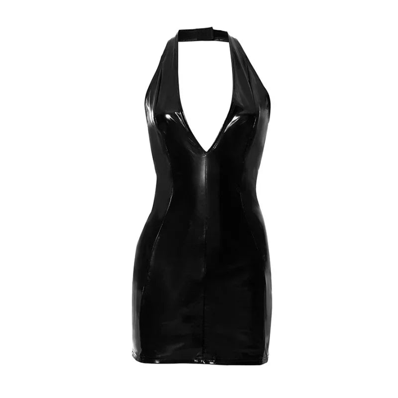 Neck-mounted Bodycon Dress For Women Y2k Clothes V-Neck Vestidos De Mujer Backless One Piece Sexi Night Dress Hot Club Outfit