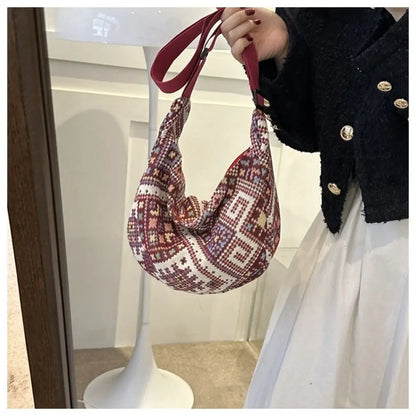 Canvas Shoulder Bags Fashion Large-capacity National Style Underarm Bags Messenger Bag Women Female