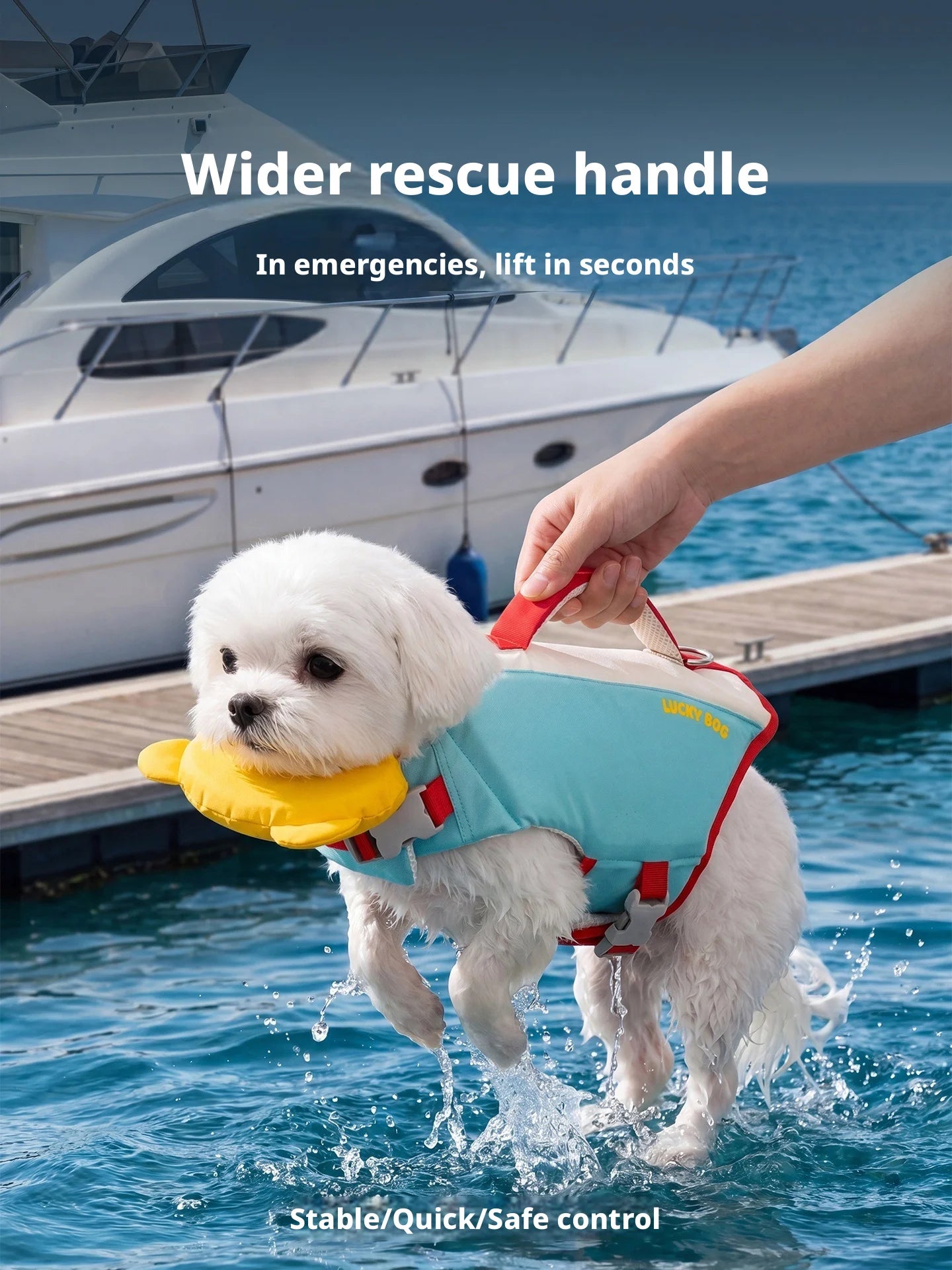 Shineknot Dog Life Jacket Bear Chin Buoyancy Vest Rescue Clothes For Small Medium Dogs Lake Coastal Summer Outdoor Water Sport