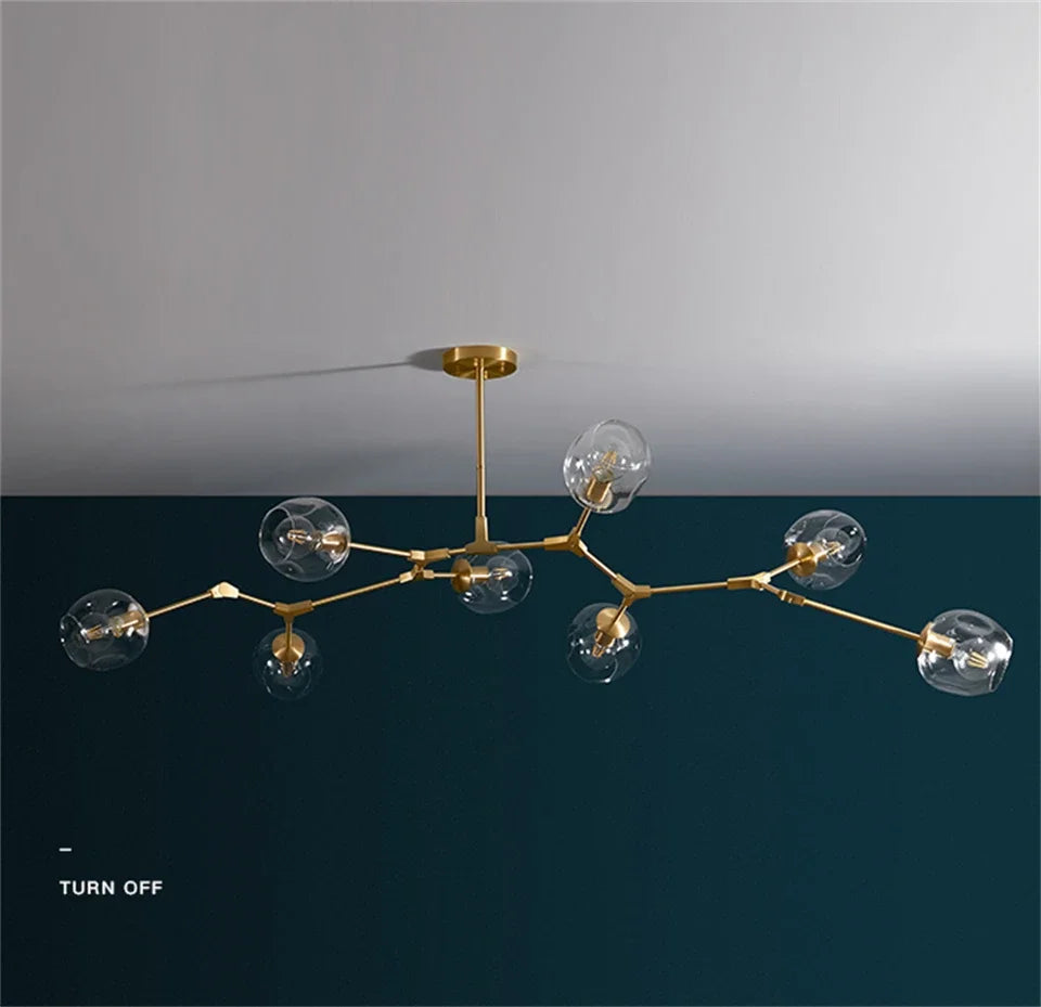 Italy Designer LED Modern Pendant Lights Branching Ceiling Lamp Chandelier Glass Lampshade Suspension Lighting Kitchen Dining