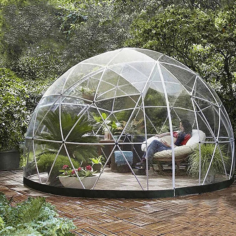 Transparent Geodesic Dome Tent, Luxury Igloo Greenhouse House Clear Bubble Dome Shelter for Backyard Garden Outdoor Activities