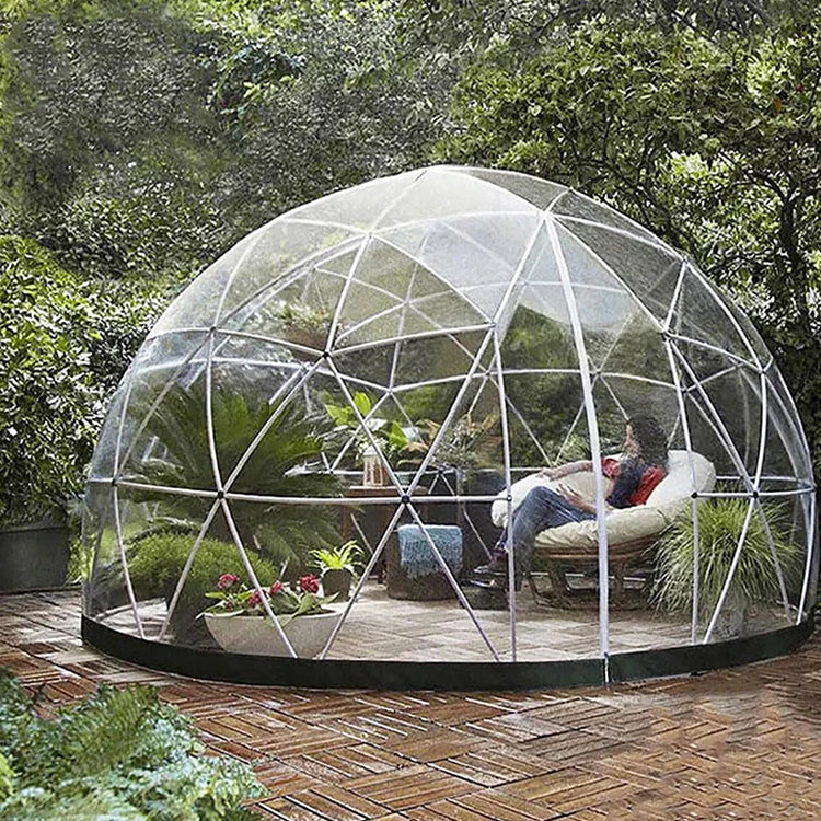 Transparent Geodesic Dome Tent, Luxury Igloo Greenhouse House Clear Bubble Dome Shelter for Backyard Garden Outdoor Activities