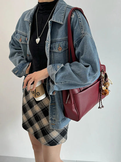 CGCBAG Vintage Designer Luxury Women Tote Bag Casual Lage Capacity Female Shoulder Bag High Quality PU Leather Ladies Handbags
