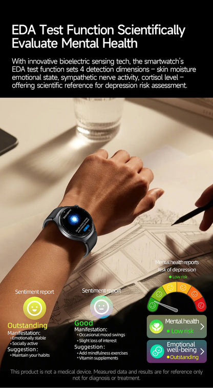 New Upgraded Heart Health Check Smart Watch Uric Acid Five Organ Examination Blood Pressure BT Call ECG smart watches Man 2026