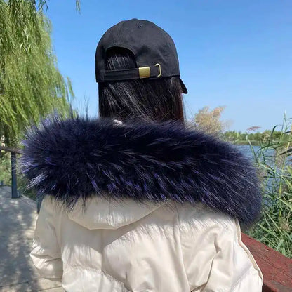2025 Winter Raccoon Fur Collar Women Men Luxury Natural Fur Hood Trim Decors For Coat Jacket  Genuine Real Fur Shawls Scarves